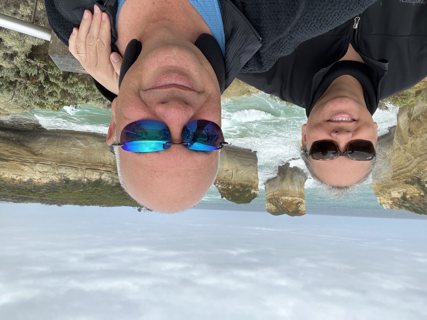 Rocky coastline selfie